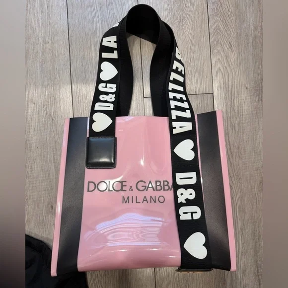 Dolce & Gabbana PVC Strap Shoppers Tote Bag Barbie pink